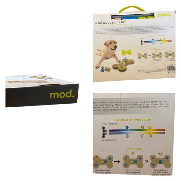 NEW pet bone wood puzzle toy smart treat toy , Click Training & FreeGift - Picture 3 of 16